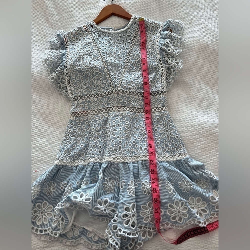 SAYLOR Shanice Eyelet Pinstripe Romper - Picture 13 of 16